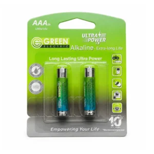 AAA Alkaline Batteries Ultra Power 1.5V (2Pcs Pack) - Green Electric