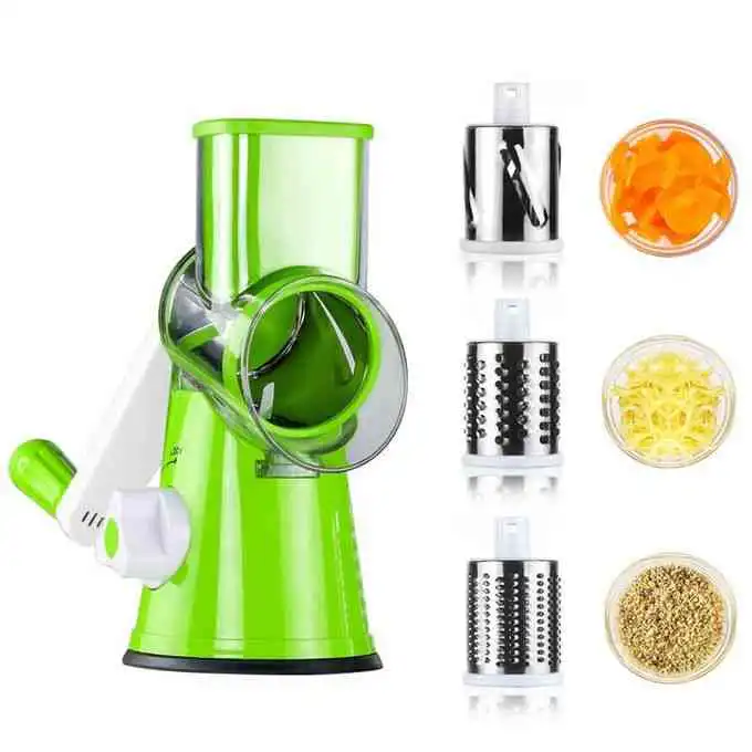 product_image_name-White Label-Manual Round Tabletop Drum Grater Slicer Cutter Grinder Vegetable Meat, Green-1