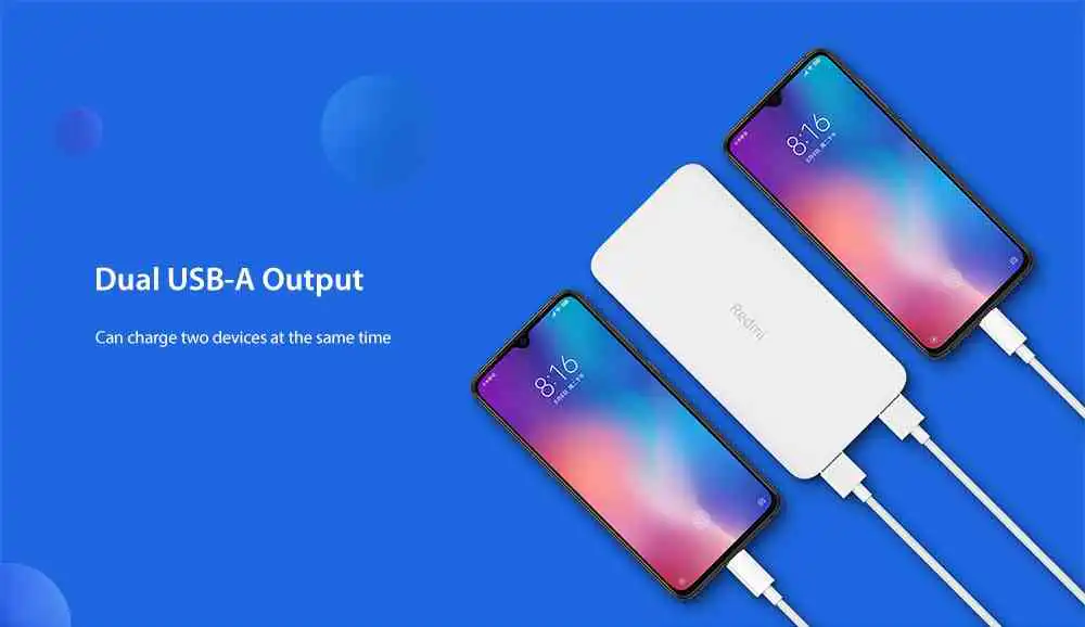 Xiaomi PB100LZM Redmi Power Bank 10000mAh Dual Input / Output Ports / 18W Charging Standard Version- White