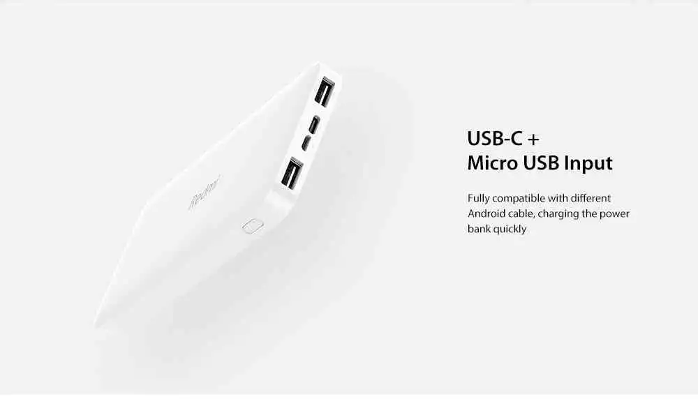 Xiaomi PB100LZM Redmi Power Bank 10000mAh Dual Input / Output Ports / 18W Charging Standard Version- White