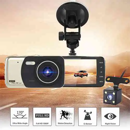 Car DVR Camera Dual Lens Full HD 1080P 4 Inch