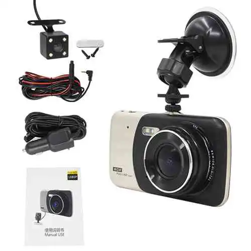 Car DVR Camera Dual Lens Full HD 1080P 4 Inch