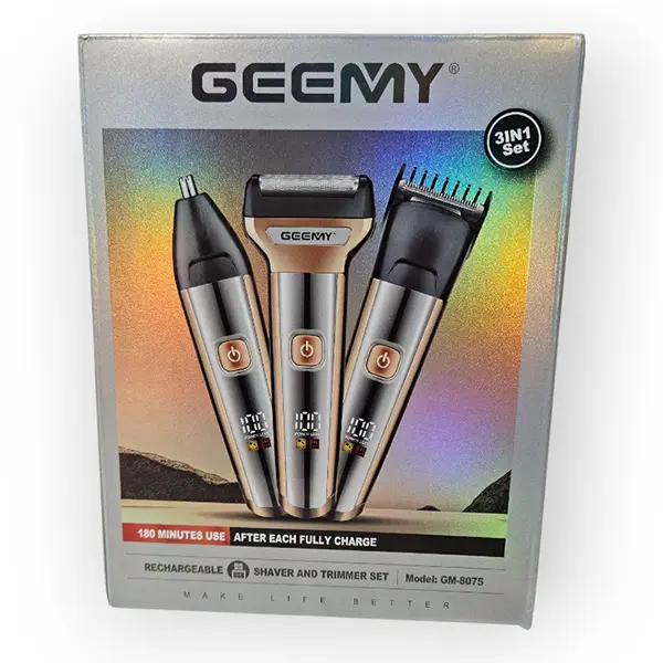Gemmy GM8075 3in1 Rechargeable Trimmer and Shaver in Sri Lanka @ido.lk