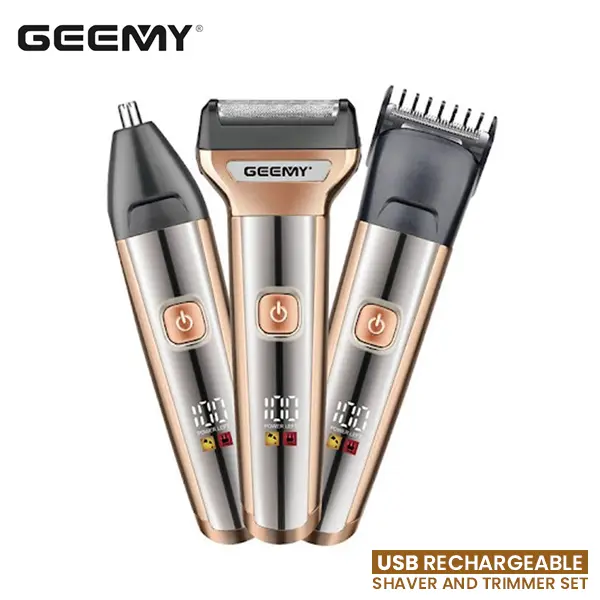 Gemmy GM8075 3in1 Rechargeable Trimmer and Shaver@ido.lk