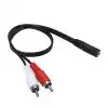 3.5mm Aux Female To 2 RCA Male Jack Adapters Audio Y Cable Splitter