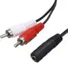 3.5mm Aux Female To 2 RCA Male Jack Adapters Audio Y Cable Splitter