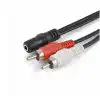 3.5mm Aux Female To 2 RCA Male Jack Adapters Audio Y Cable Splitter