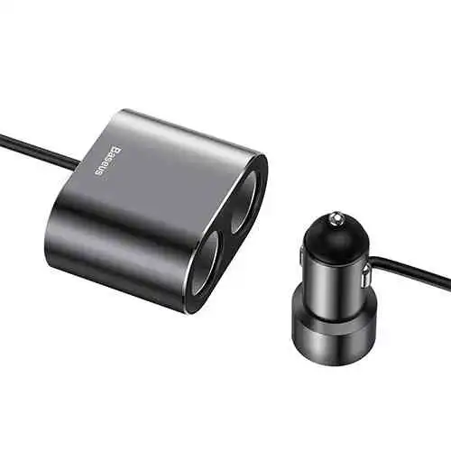Baseus Car Cigarette Lighter Socket Splitter 12V-24V Dual USB Car Charger