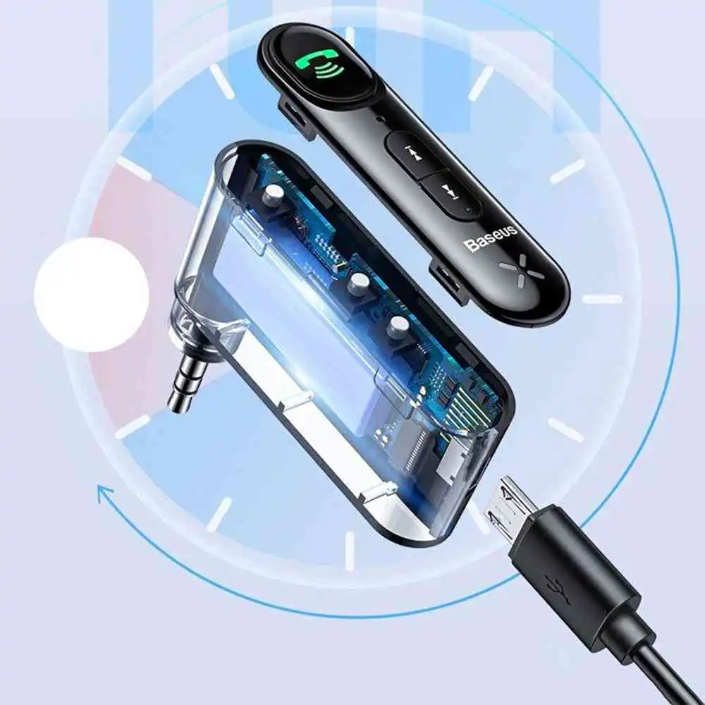 Baseus Qiyin AUX Car Bluetooth Receiver Black x