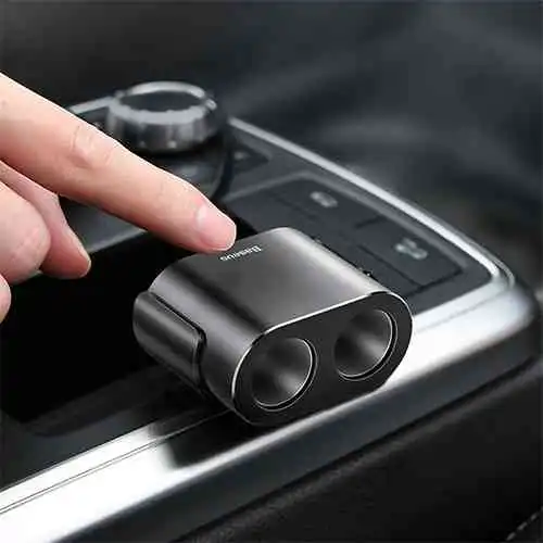 Baseus Car Cigarette Lighter Socket Splitter 12V-24V Dual USB Car Charger