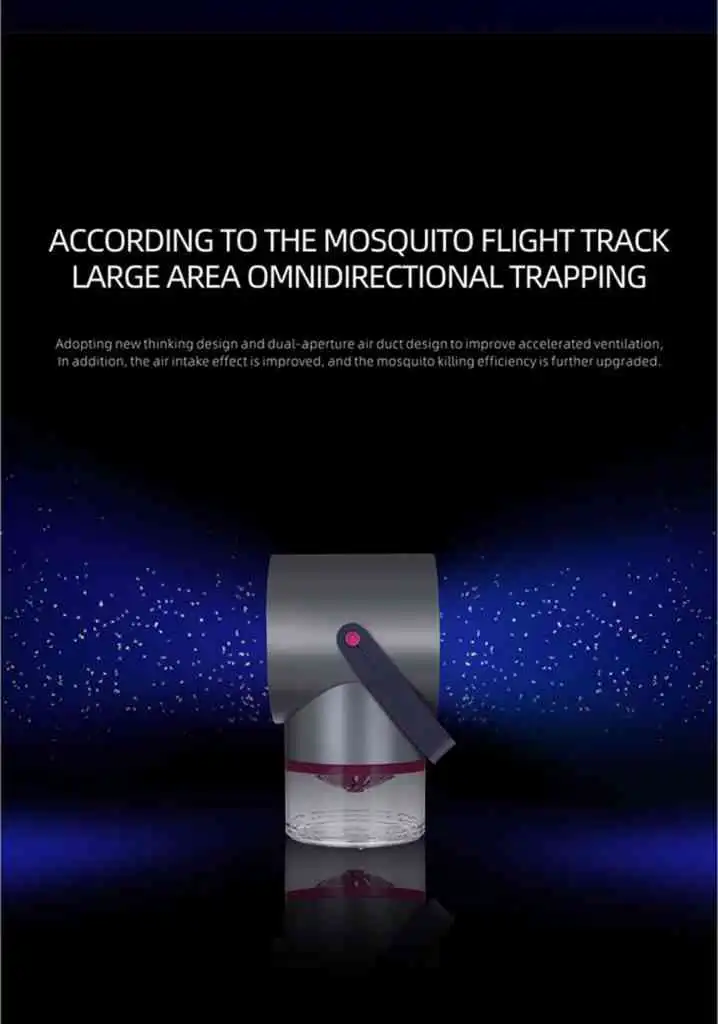 Electric Mosquito Killer Lamp Portable Mute Pure physical 365nm Light Wave Photocatalyst Insect Pest Trap Lamp For Home Outdoor Camping USB Version 189 - Grey