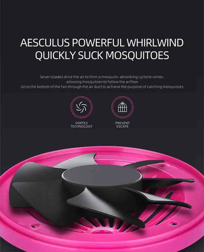 Electric Mosquito Killer Lamp Portable Mute Pure physical 365nm Light Wave Photocatalyst Insect Pest Trap Lamp For Home Outdoor Camping USB Version 189 - Grey