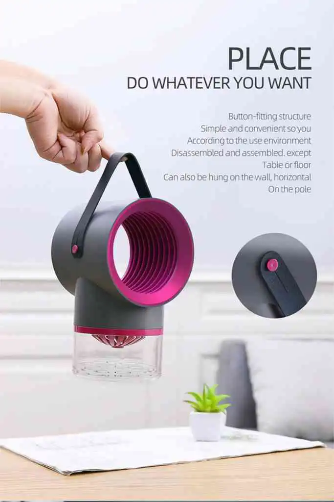 Electric Mosquito Killer Lamp Portable Mute Pure physical 365nm Light Wave Photocatalyst Insect Pest Trap Lamp For Home Outdoor Camping USB Version 189 - Grey