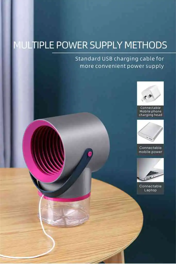 Electric Mosquito Killer Lamp Portable Mute Pure physical 365nm Light Wave Photocatalyst Insect Pest Trap Lamp For Home Outdoor Camping USB Version 189 - Grey