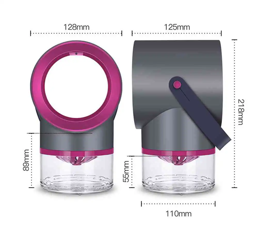 Electric Mosquito Killer Lamp Portable Mute Pure physical 365nm Light Wave Photocatalyst Insect Pest Trap Lamp For Home Outdoor Camping USB Version 189 - Grey