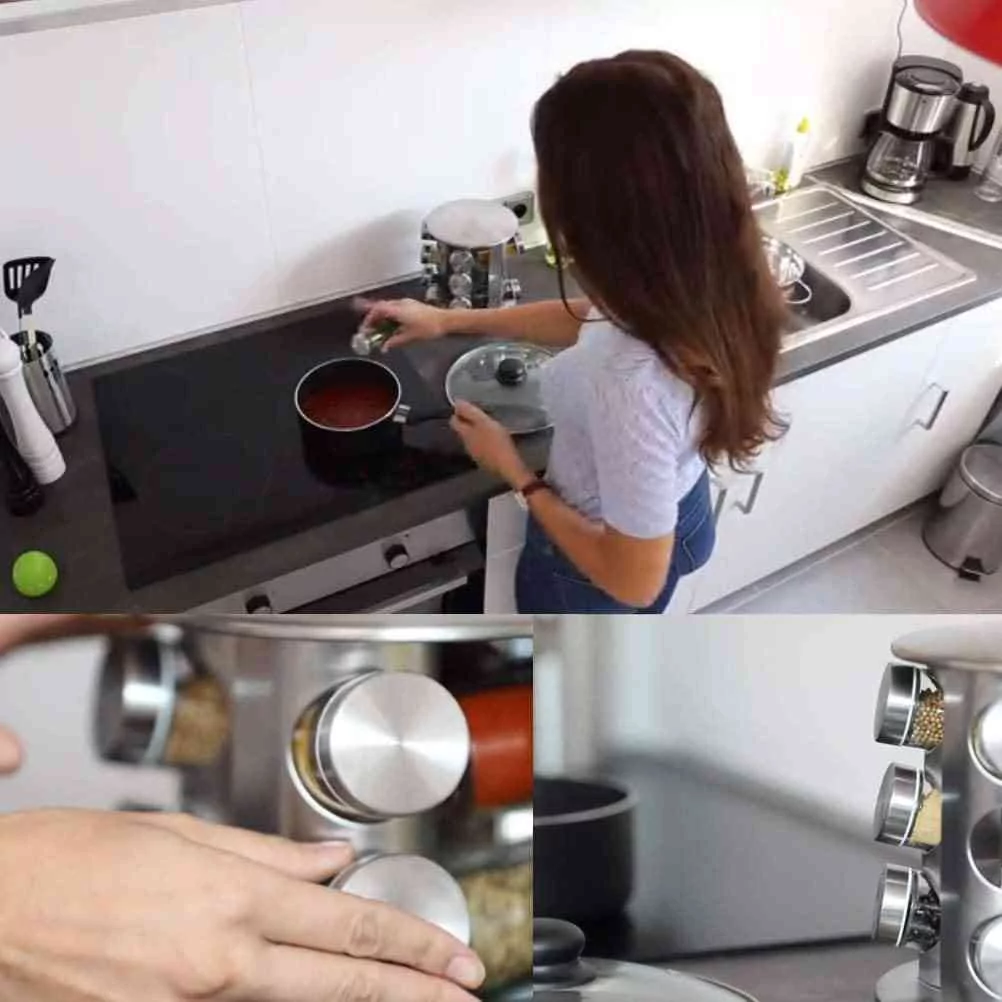 Spice Rack with glass bottle