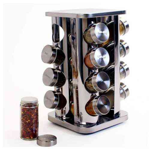 Spice Rack Stainless Steel Seasoning Storage Organizer Spice 16 Set Jar