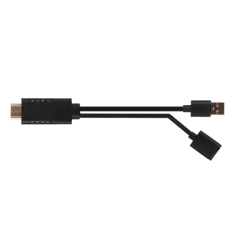 USB Male + USB 2.0 Female to HDMI Phone to HDTV Adapter Cable, For iPhone / Galaxy / Huawei / Xiaomi / LG / LeTV / Google and Other Smart Phones (Black) USB Male + USB 2.0 Female to HDMI Phone to HDTV Adapter Cable, For iPhone / Galaxy / Huawei / Xiaomi / LG / LeTV / Google and Other Smart Phones (Black)