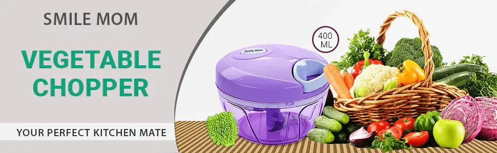 Buy Smile Mom Handy Vegetable Chopper, Cutter for Kitchen, 3 Stainless Steel Blade (400 ml) With Microfiber Gloves Online at Low Prices in India - Amazon.in