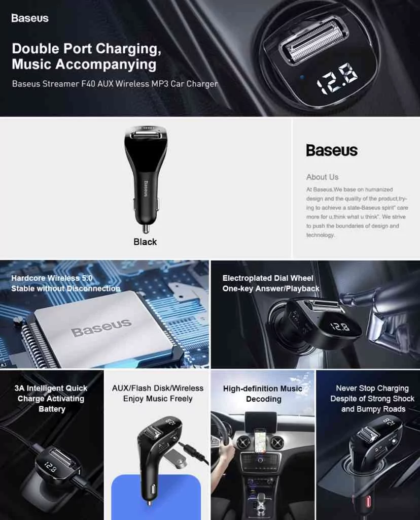 Baseus Car FM Transmitter F40 Streamer