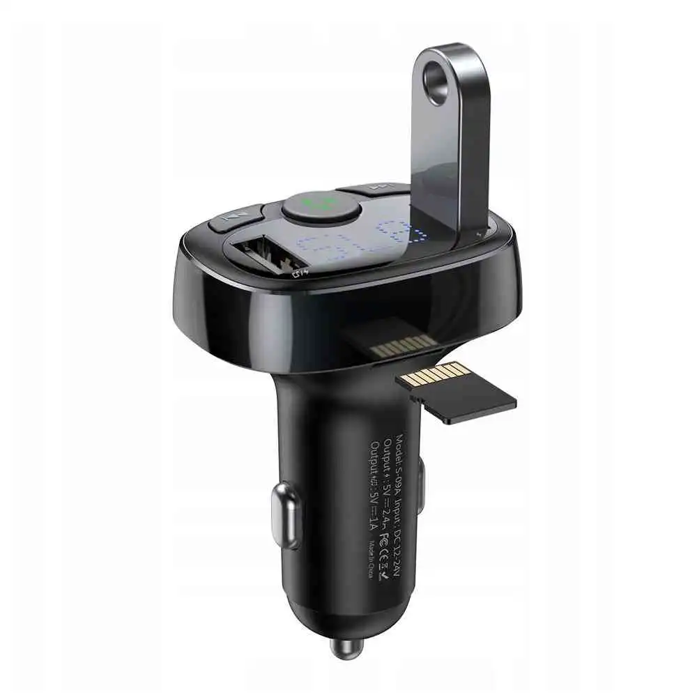FM Transmitter Baseus T-Typed Bluetooth, mp3,2x USB TF microSD c