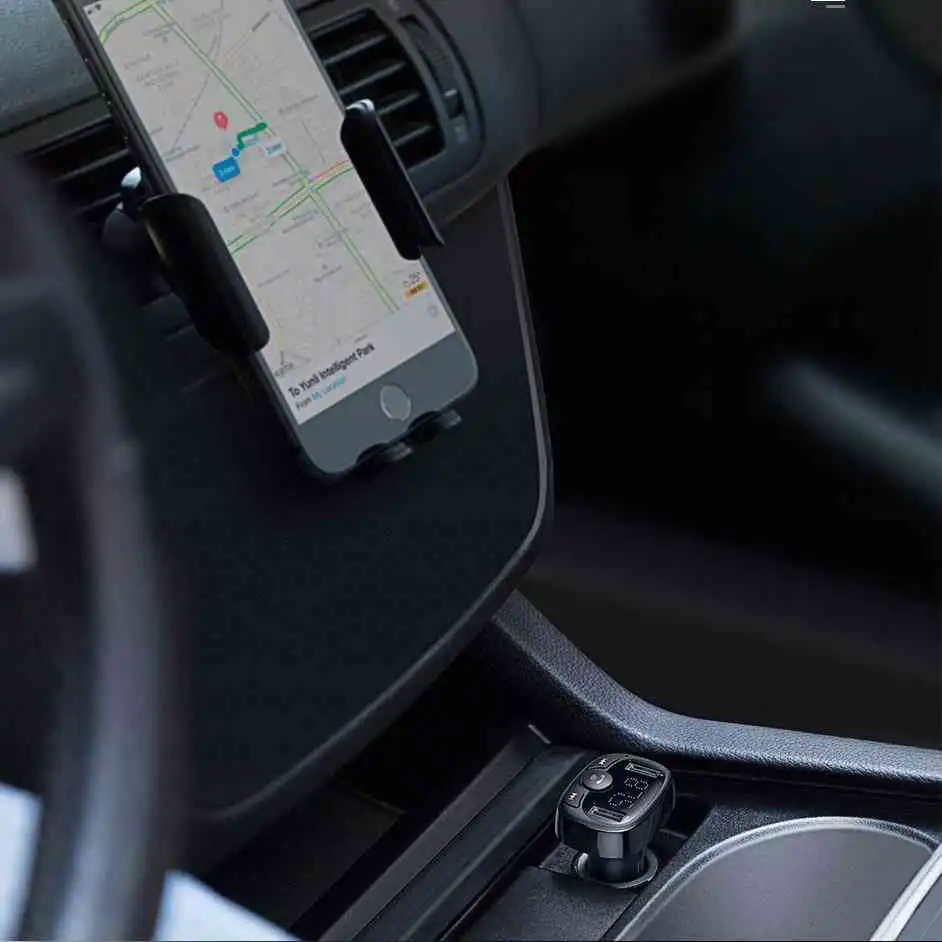 FM Transmitter Baseus T-Typed Bluetooth, mp3,2x USB TF microSD c