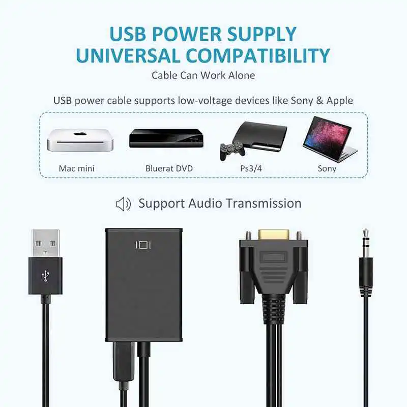 VGA to HDMI Converter Cable