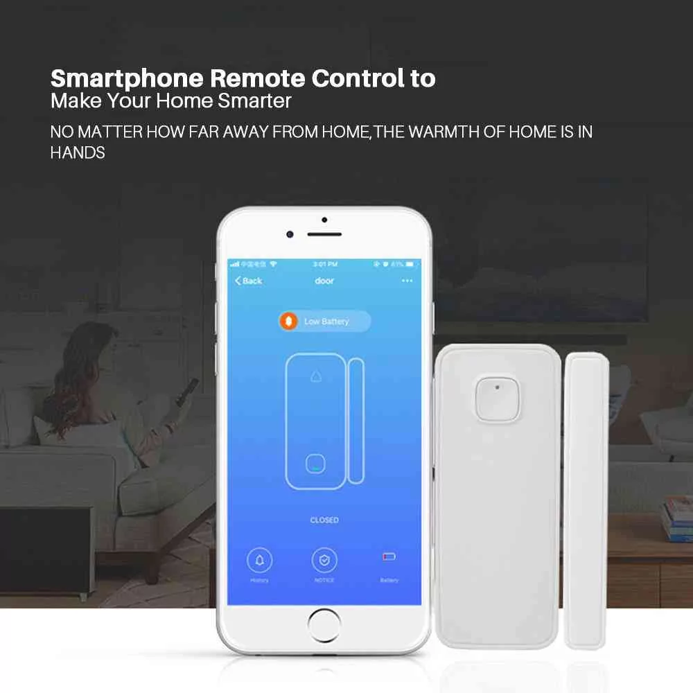 Wireless WiFi Door Alarm Window Sensor Detector Smart Home Security Door  Magnetic Switch System -buy at a low prices on Joom e-commerce platform