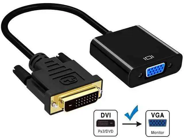 CORN DVI to VGA Adapter Converter - 1080P Male to Female M/F Video Adapter Cable for 24+1 DVI-D to VGA for DVI Device, Laptop, PC to VGA Displays, Monitors, Projectors (DVI2VGA) -