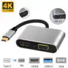 USB C to HDMI VGA Adapter Cable