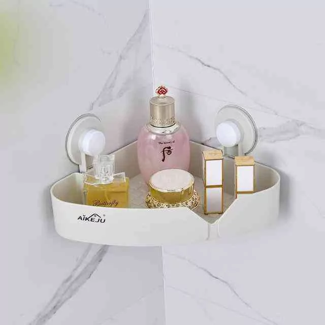 Triangular shelf for punch-free shower gel Bathroom wall-mounted soap rack bathroom storage rack | Shopee Malaysia