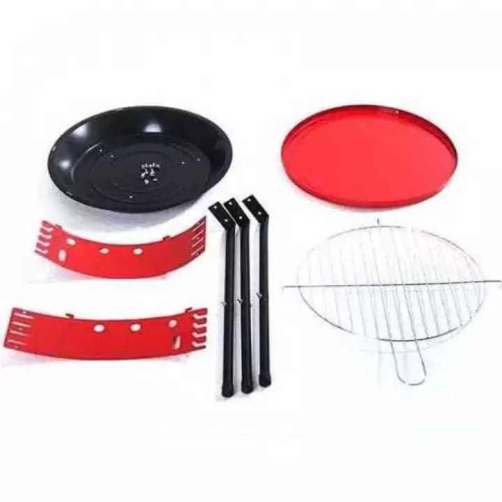 BBQ Grill 36cm Stove Pan Standing Easy Round Red Charcoal Home Cook  Barbeque Outdoor Pemanggang | Shopee Malaysia