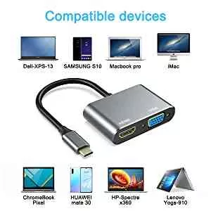 USB C to HDMI VGA Adapter