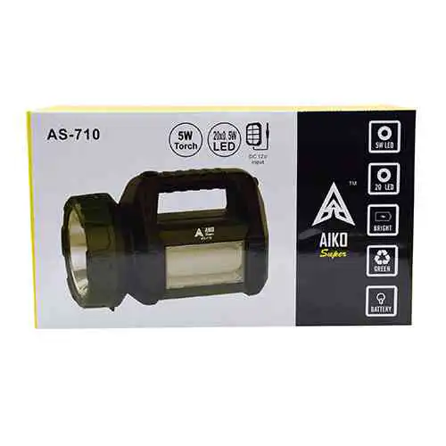 Aiko Super Rechargeable Torch AS710 Portable LED Light - Image 3