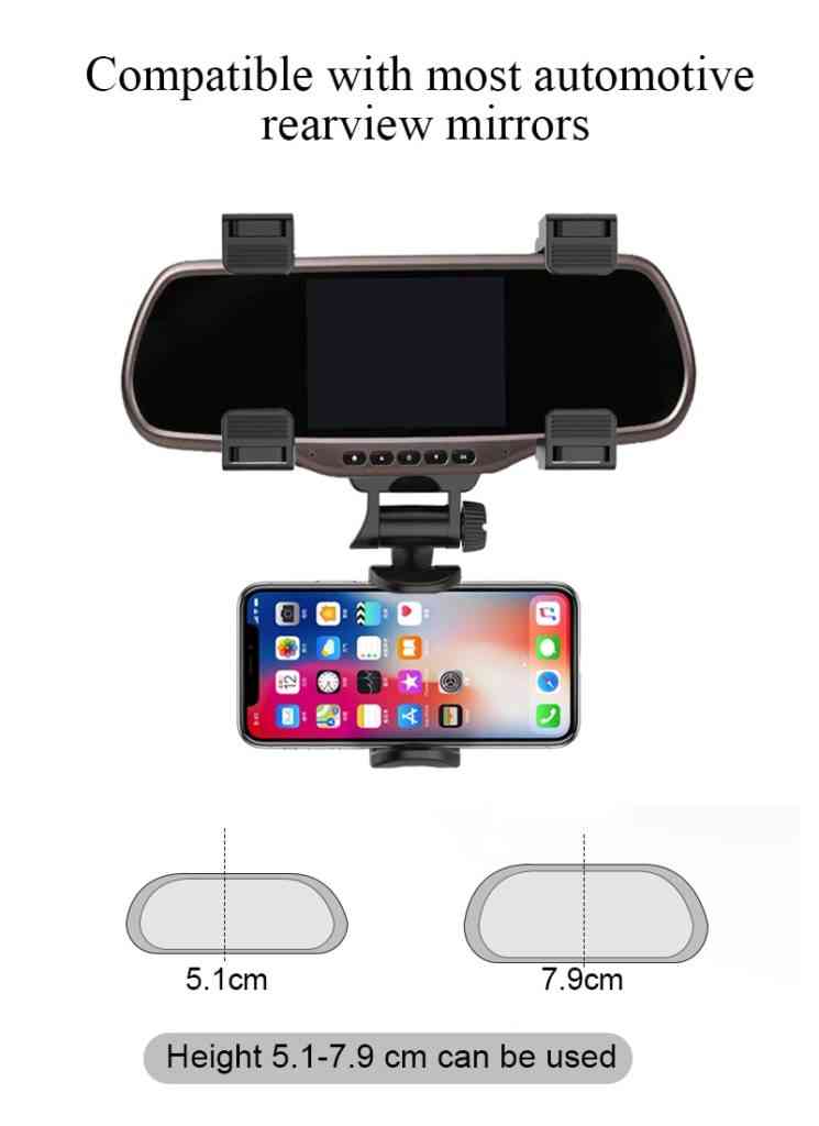 Car Rearview Mirror Mount Stand Holder Cradle For Phone 8