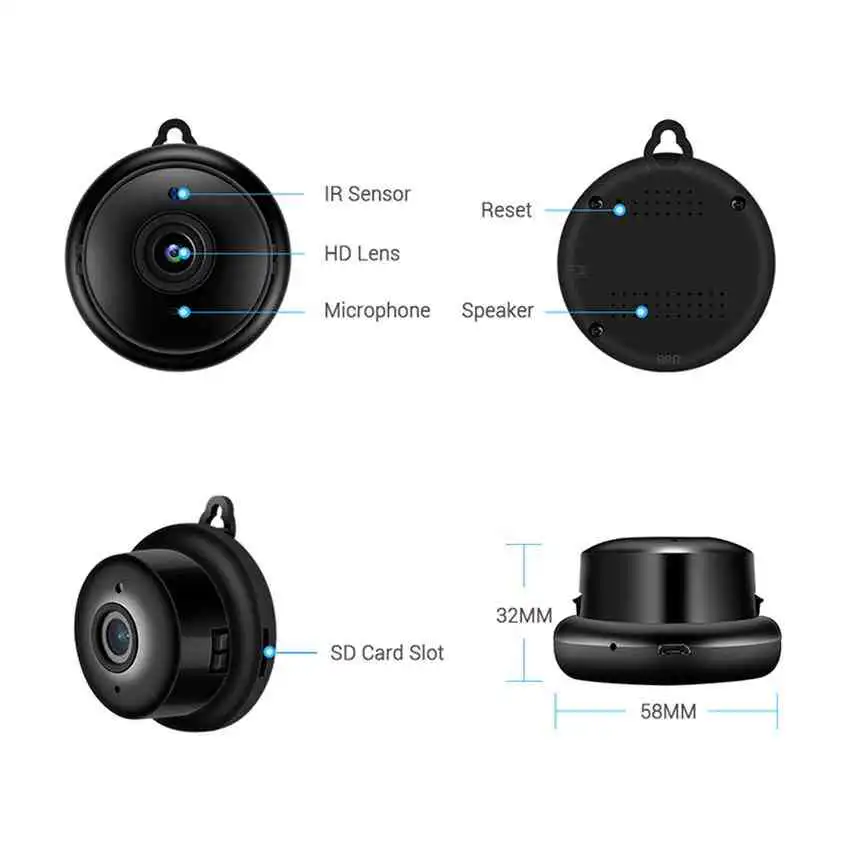  v wireless mini ip camera hd ir infrared