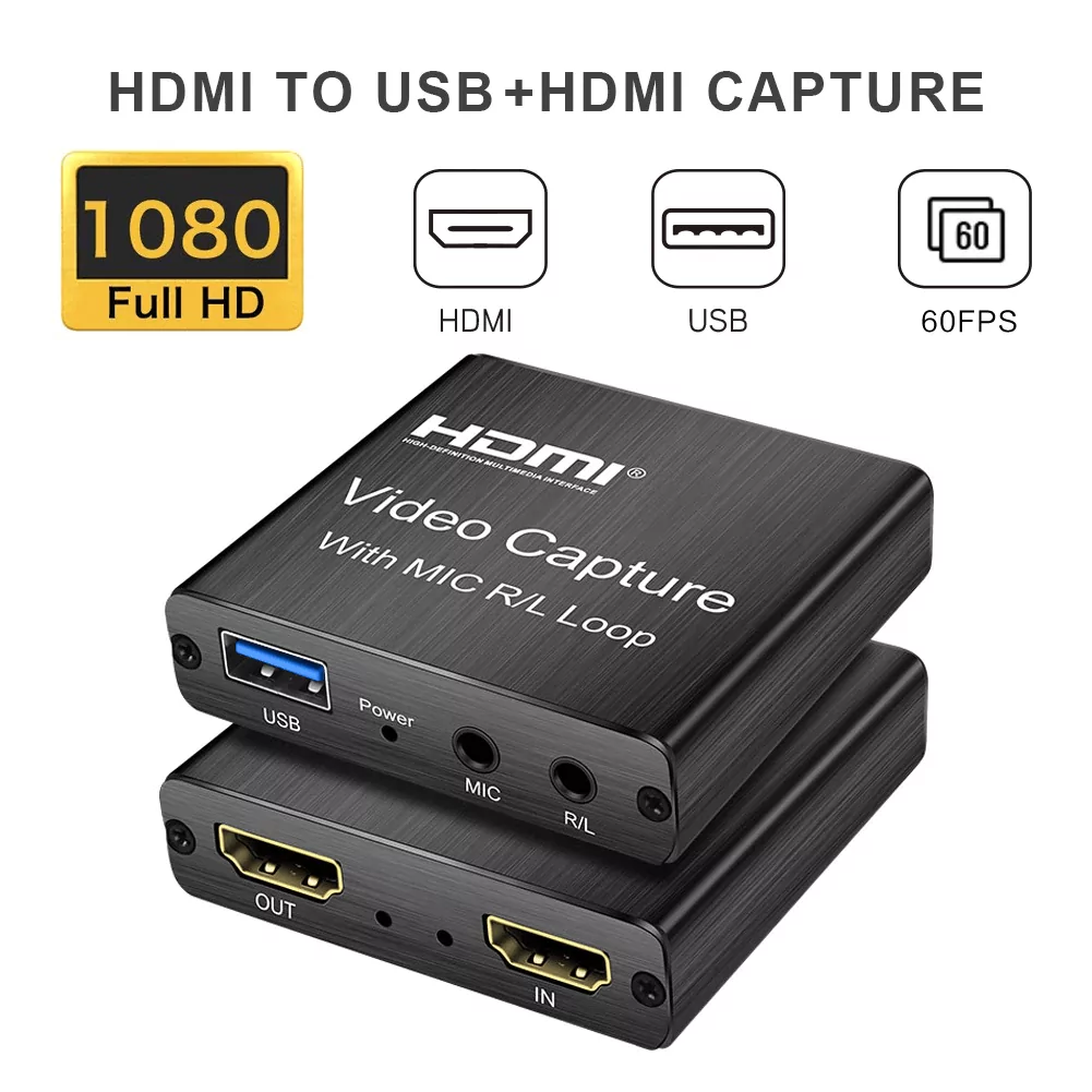 USB Video Capture Card 4K 1080P With Microphone