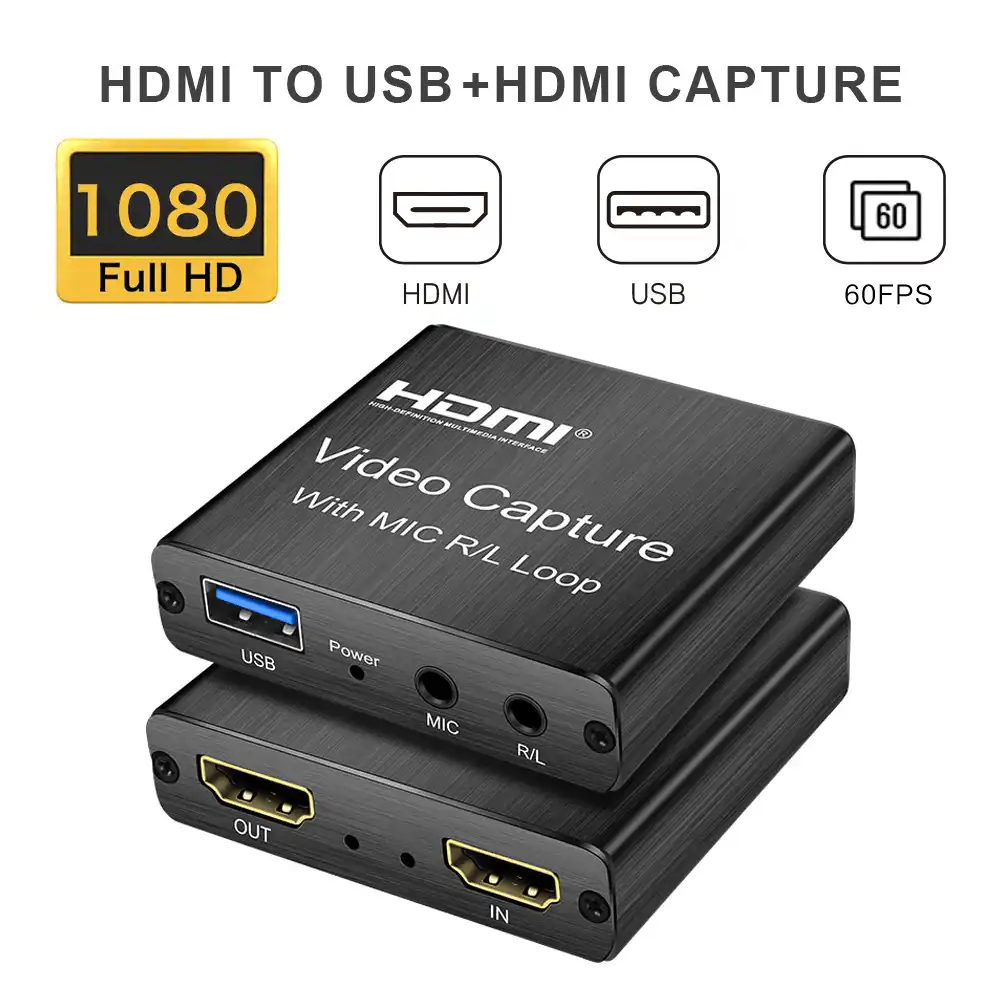 USB Video Capture Card 4K 1080P With Microphone