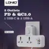 LDNIO Power Socket 2 Port with 2 USB and 1 USB-C PD & QC3.0 UK Plug
