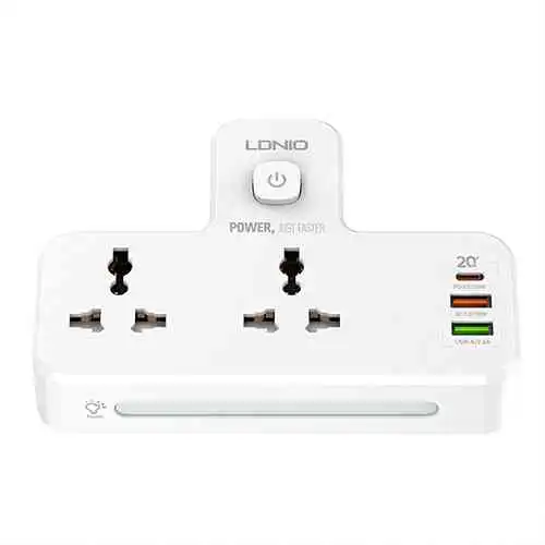 LDNIO Power Socket 2 Port with 2 USB and 1 USB-C PD & QC3.0 UK Plug@ido.lk