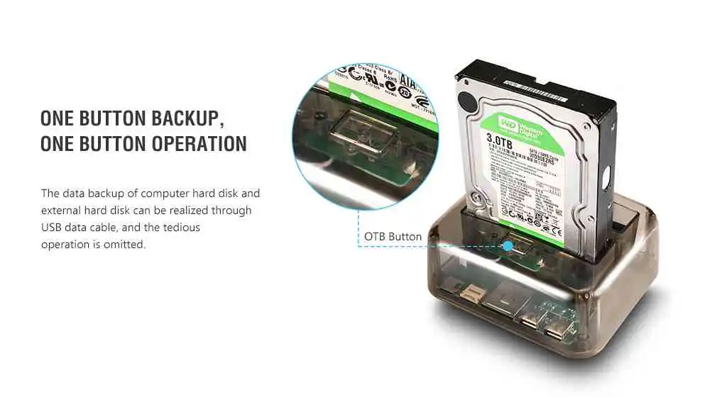 S8 Multifunction Hard Drive Base Dual Position for IDE / SATA 2.5 / 3.5 inch HDD / SSD - Transparent AU Plug