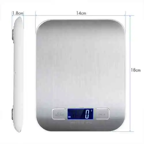 5kg Digital Kitchen Scale Stainless Steel Plate Electronic Weighing Scale