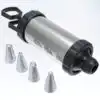 Cake Decorating Piping Gun Pastry Icing Steel Gun 4 Nozzle Tip Set @ ido.lk