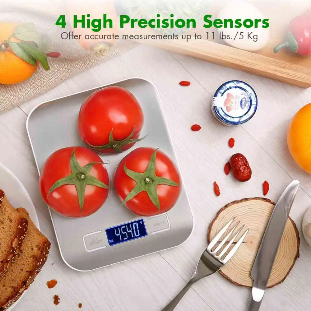 5kg Digital Kitchen Scale Stainless Steel Plate Electronic Weighing Scale
