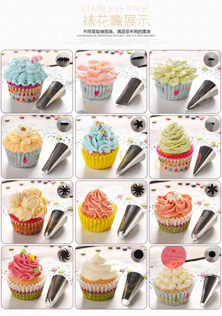 This set includes 24 different sized & ended piping metal nozzles