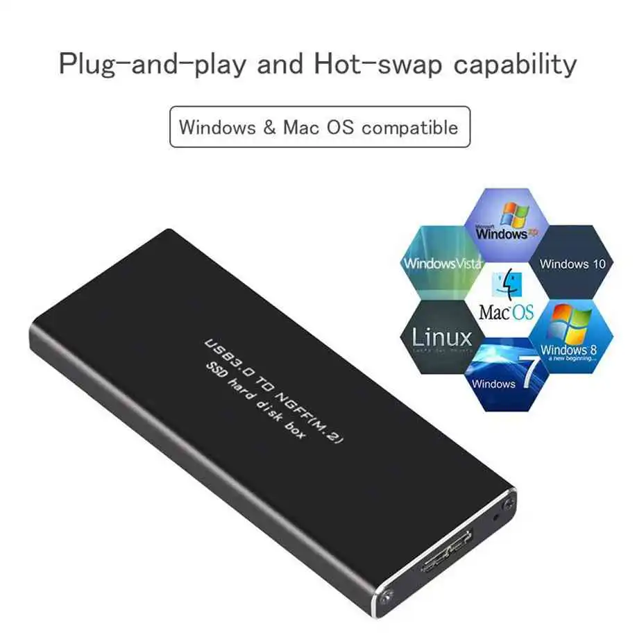 Portable SSD Hard Drive Enclosure USB3.0 to NGFF (M.2)