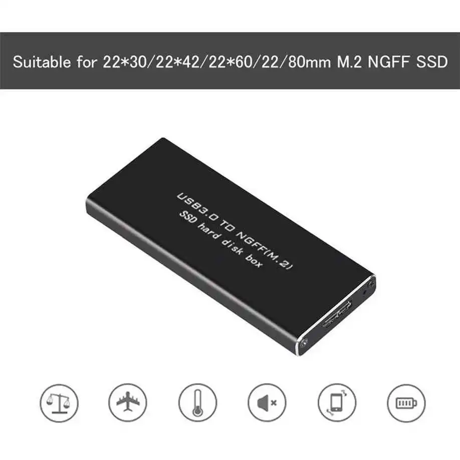 USB 3.0 USB3.0 to NGFF M.2 External ssd Hard Disk Drive Box HDD SSD Case SATA M2 to USB3.0 SSD Enclosure Box Case