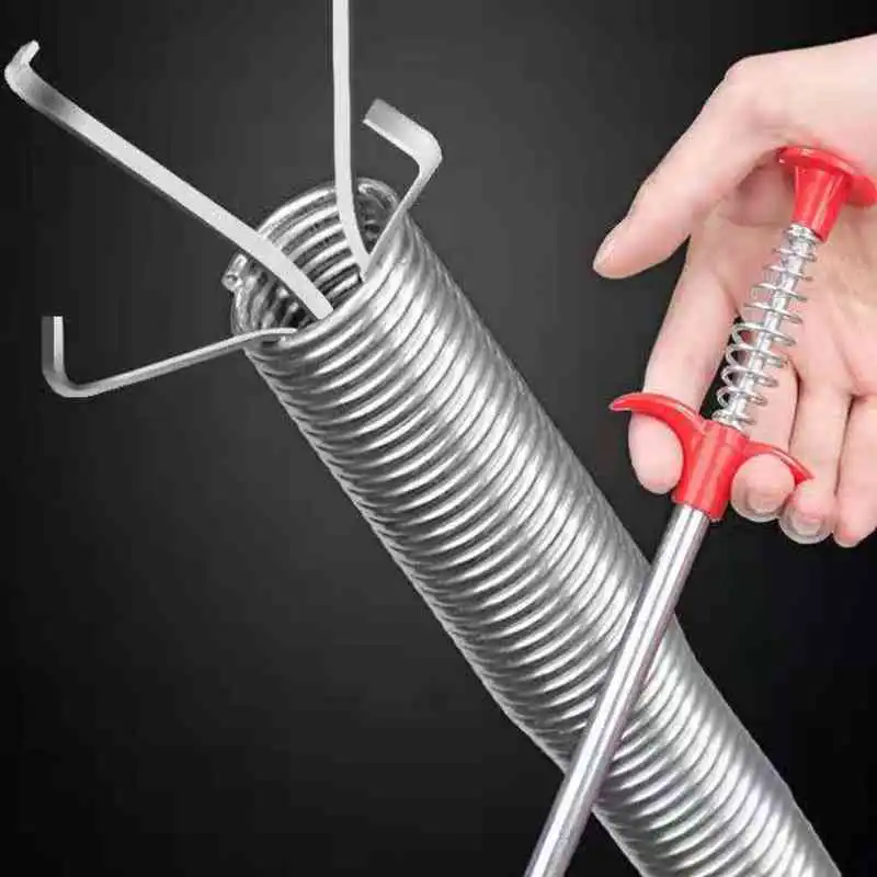 Multi-tooth drain snakes efficiently catch hair, food, and other blockages.