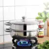 2 Piece Stainless Steel Stack and Steam Pot Set - and Lid, Steamer Saucepot double boiler