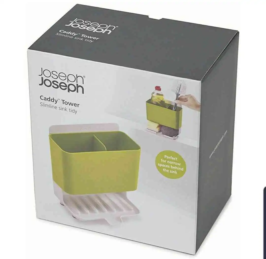 Image 1 - Joseph Joseph Caddy Tower, Slimline Sink Tidy - White/Green
